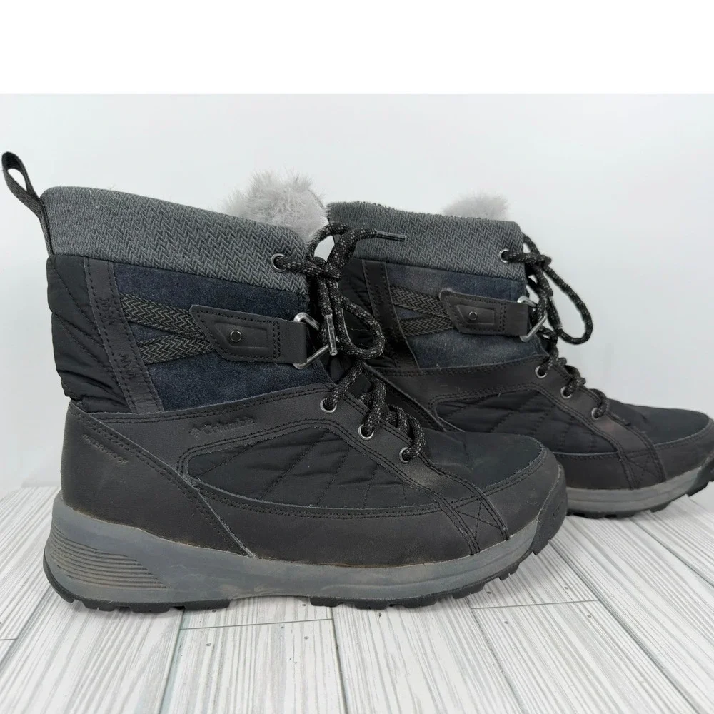 Columbia Meadows Shorty Omni-Heat Black Waterproof Winter Snow Boots‎ Women's 9